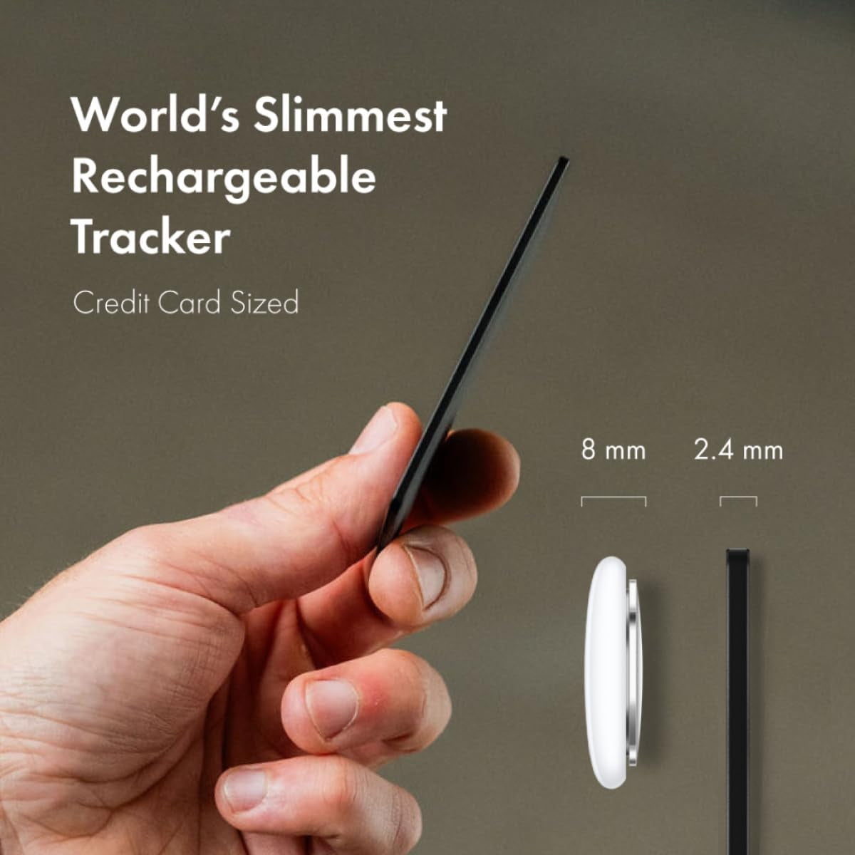 Finder Card - Apple Find My Wallet Tracker, Rechargeable, Bluetooth