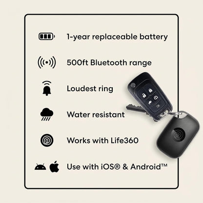 Tile Pro - Powerful Bluetooth Tracker, Key Finder and Item Locator for Keys Bags, and More. Both Ios and Android Compatible. Phone Finder. 2-Pack (Black/White)