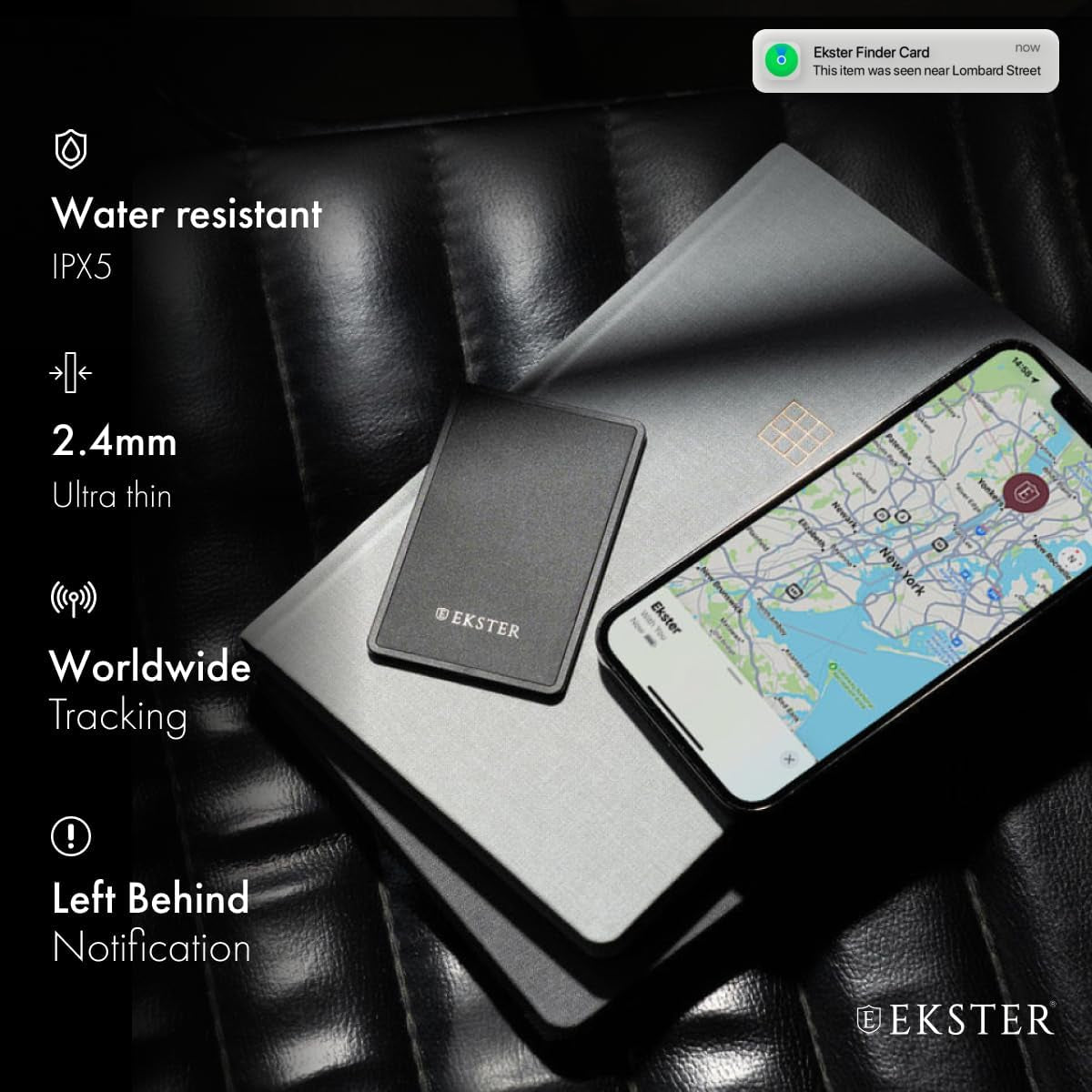 Finder Card - Apple Find My Wallet Tracker, Rechargeable, Bluetooth
